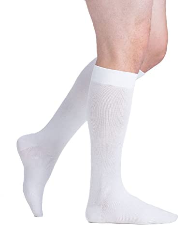 EvoNation Mens and Womens USA Made Cotton Graduated Compression Socks 15-20 mmHg Moderate Pressure Knee High Support - Circulation Travel