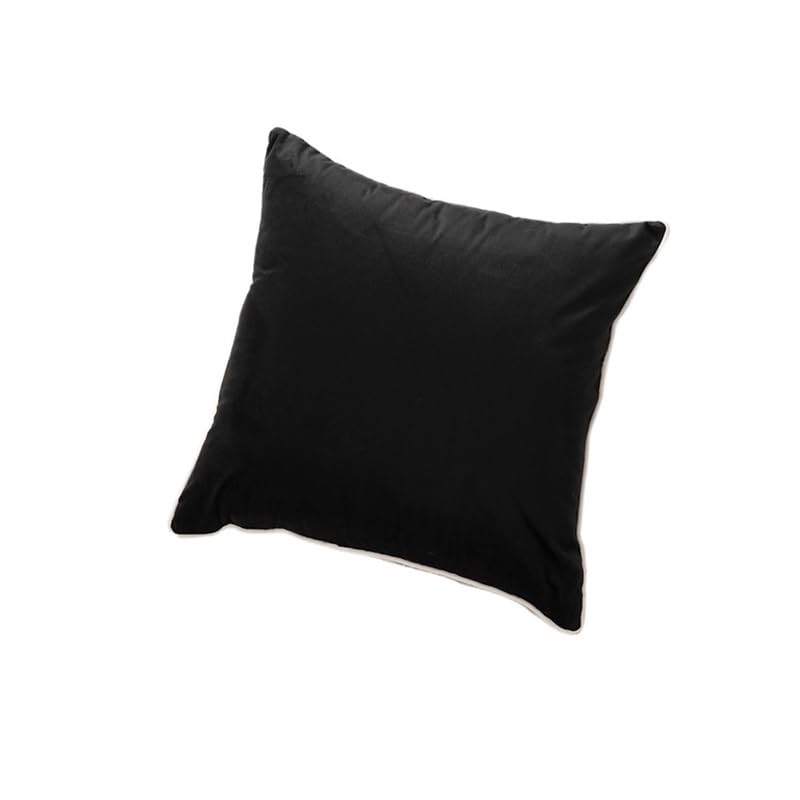 1pc Moderne Samt Kissenbezüge for Wohnzimmer schwarz weiß Velour Sofa Dekor 45x45/50x50cm(Black,60x60cm Cover)