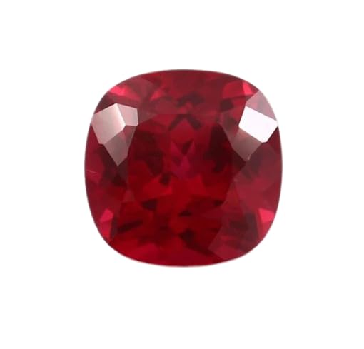 Blustone Most Auspicious Ruby Gemstone Original Certified By Lab 7.75 Carat 8.25 Ratti माणिक रत्न ओरिजिनल सर्टिफाइड Cushion Cut Natural Manik Stone From Burma For Making Rings Pendants Earings