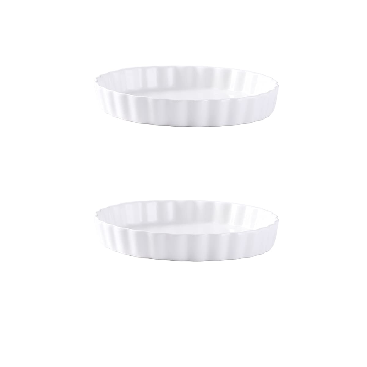 Naczynie do pieczenia w piekarniku, ceramiczne naczynia do pieczenia, okrągłe, karbowane naczynie do pieczenia quiche Forma ceramiczna idealna do pieczenia tart, kremu brulee, potraw z kremem i sernik