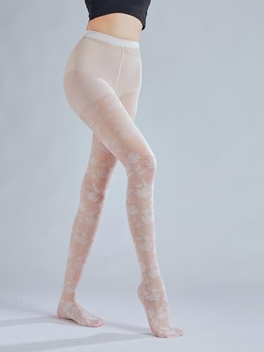 Image of Sahabowi Women Tights, Female Sheer High Waist Pantyhose, Vintage Control Top Stockings