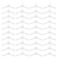 BESPORTBLE 50Pcs Mini Doll Clothes Hangers Plastic Dollhouse Accessories for Organizing Displaying Tiny Outfits Wardrobe Storage Portable Lightweight Miniature Clothes Rack