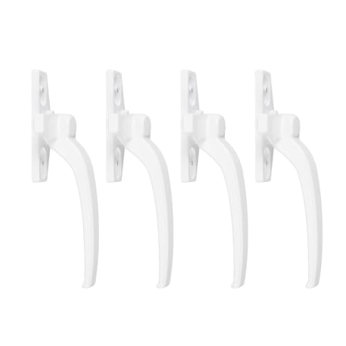 Image of Aramox Aluminum Alloy Window Handle Casement Window Lock Flat Open External Push Design for Aluminum and Wood Windows Simple Installation Wear Rust Home Use (White)