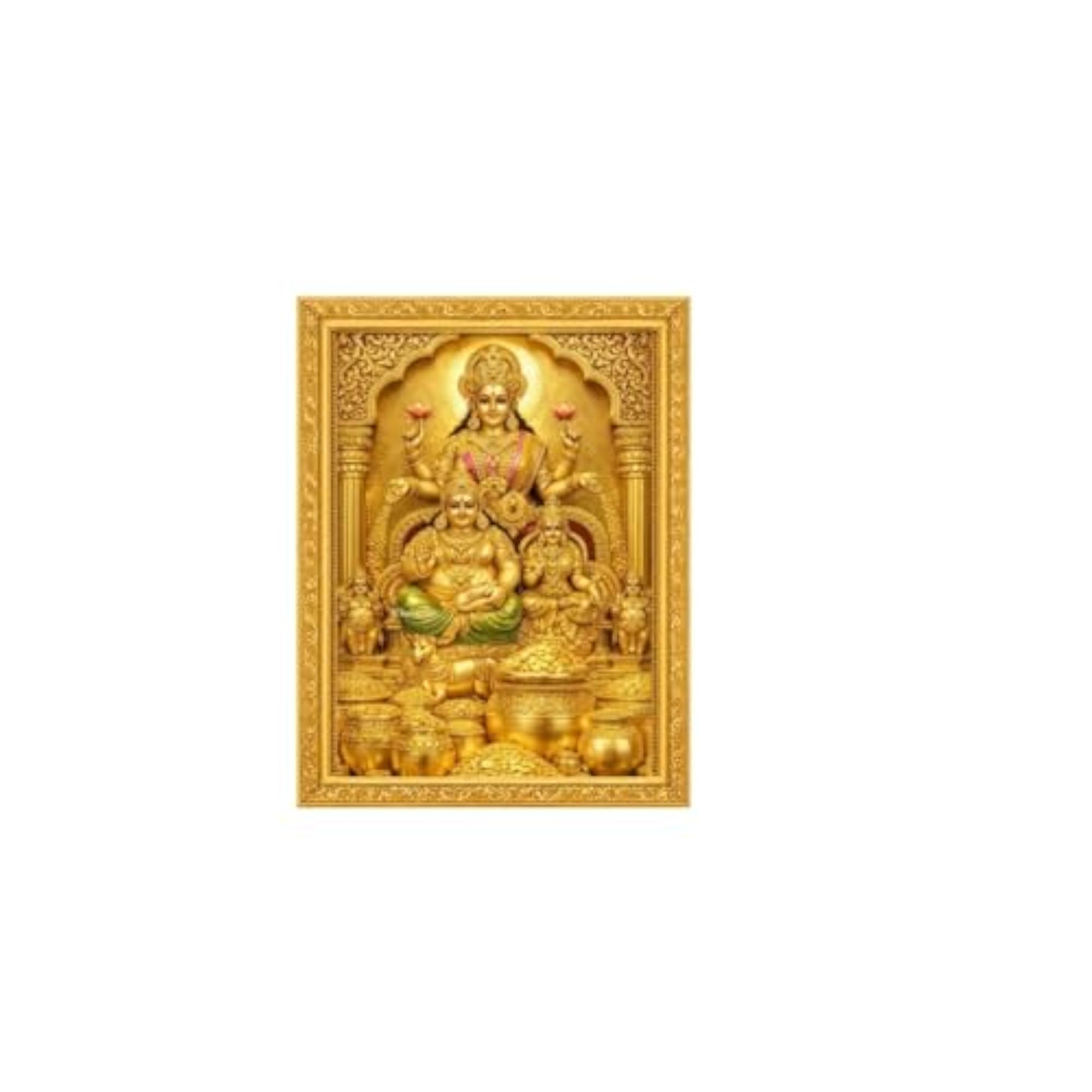 Lakshmi Kubera Photo Frame, Religious Wall Hanging