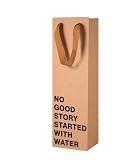 MilkToast Brands Funny Wine Gift Bag for Liquor Bottles, 'Because No Good Story Started with Water' Saying Reusable Wine Bag, Kraft Alcohol Bag for Wine Gifts with Handles for Mother's Day, Father's Day, Birthdays, Bachelorette