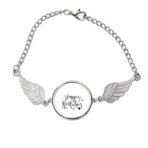 Bracelet ailes d'ange Happy Birthday en métal, le compagnon de vos soirées