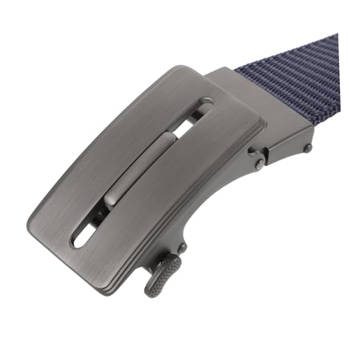 NOLITOY Men's Reversible Ratchet Belt Buckle Elastic Web Belt No Holes Nylon for Golf Running Dark3