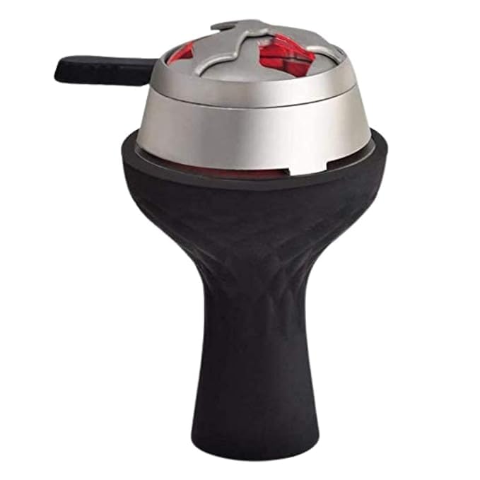 Smoke station Silicon Chillum Black With Heat Management System For All Hookah-image-34