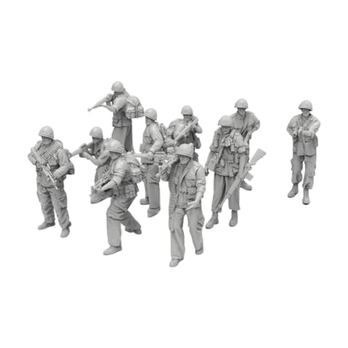 Figurines 1/72 non peintes : lot de 10 miniatures pour diorama et maquette