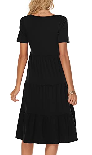 Image of Berydress Women's Casual Summer Tiered Midi Dress 2026 V Neck Boho Sundress