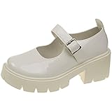[ジョセファ ロレーヌ] 厚底ローファー ストラップ メリージェーン レディース 厚底 パンプス シューズ ヒール 韓国 オシャレ 可愛い カワイイ ファッション 冬 秋冬 春 夏 ロリータ ブーツ 女性 ゴスロリ ギャル 地雷 女子 キャバ キャバクラ キャバ嬢 スニーカー 靴 ウェッジソール 革靴 女性用 人気 カジュアル 軽量 おじ靴 冬靴 学生 大人 ホワイト 25.0cm