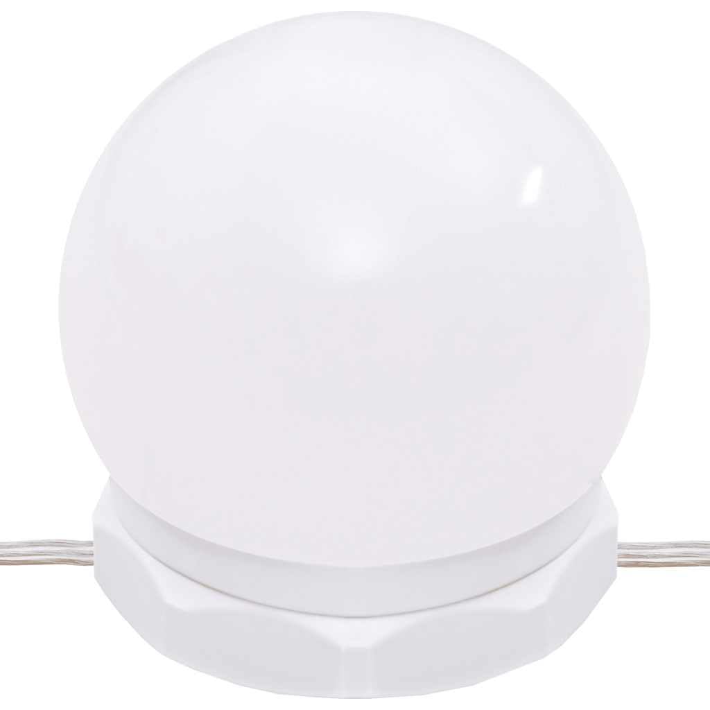 vidaXL Mueble con Espejo y LED Baño Pasillo Corredor Iluminación Tocador Entrada Ducha Aseo Cuarto Armario Decoración Adorno Casa Blanco