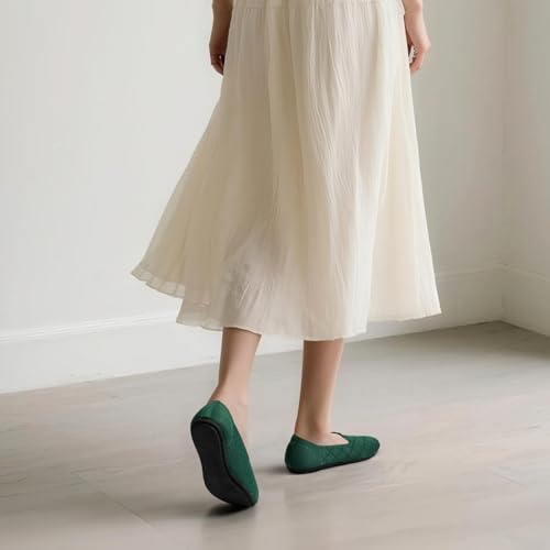 Ballerinas Puxowe Damen Flache Schuhe mit Runder Zehe und Strickdesign