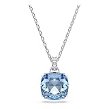 Swarovski Millenia Ciondolo, Taglio Cuscino, Blu, Placcato Rodio