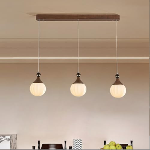 Lampe suspendue style japonais en bois noble et verre pour intérieur raffiné
