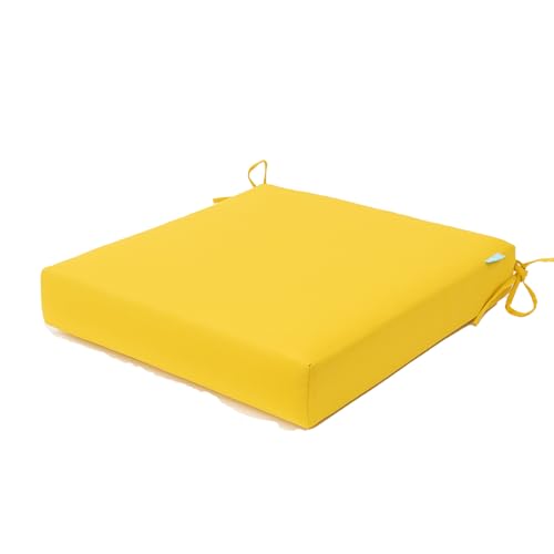 Image of QILLOWAY Outdoor Chair Cushion Set with Strings,Replacement Outdoor Cushions for Patio Furniture.(Yellow)-Sets of 2
