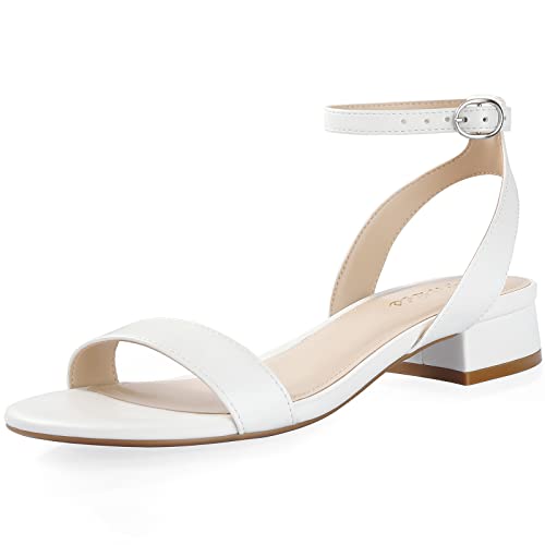 Ankis Nude White Black Women Sandals Gold Silver Comfortable Strappy Open Toe Sandals for Women Dressy Summer 1 Inch Low Block Clear Pink Taupe Heel Flat Adjustable Ankle Strap Wide Available Shoes