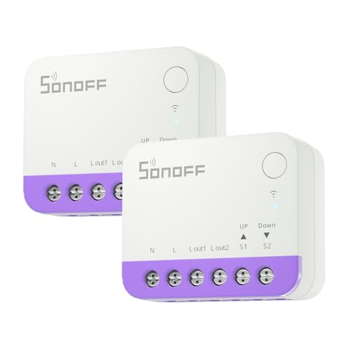 SONOFF Matter Smart Roller Shutter Switch, MINI-RBS, 2.4GHz Wi-Fi, Mini Size, Percentage Control, Alexa/Google Home/HomeKit/Home Assistant Support, Neutral Wire Required, 2-Pack