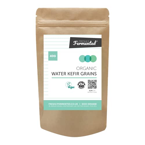 Freshly Fermented - Organic & Vegan Certified Water Kefir Grains Starter Culture, 40g