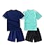 M2C Boys 2-Pack Jersey Soccer Knit Set Sport Team Uniform Shirt and Shorts 9-10 Gradient Blue/Aqua