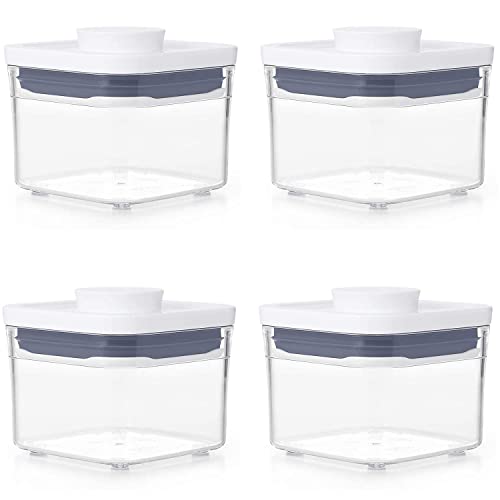 OXO Good Grips POP Container - Airtight Food Storage - 0.4 Qt Square (Set of 4) for Dried Herbs and More