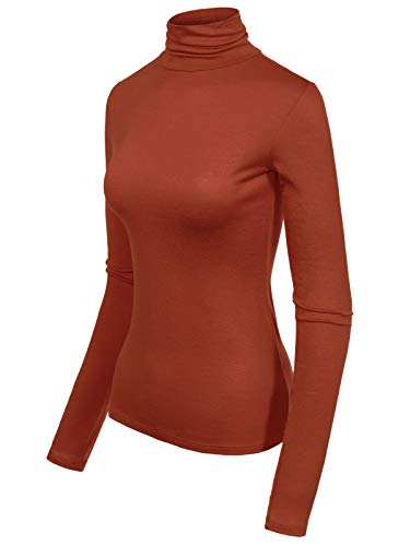Image of MixMatchy Women's Slim Lightweight Long Sleeve Pullover Turtleneck Mock Shirts Base Layer Undershirts Active Tops