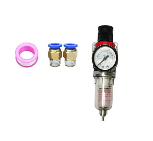 Regulador de presión de gas AFR2000 con filtro purificador PT1/4" y acoples de 8mm