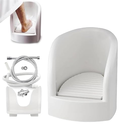 Muslim Footbath, Foot Spa Bathtub with Inlet/Outlet Pipes and Angle Valves, Press Spray Function and High Temperature Resistance 90°C, for Keep Yourself Physically and Mentally Clean miniatura 5