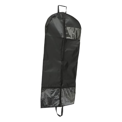 Garneck Black Polyester Clothes Cover Pockets Folding Garment Bag Side Panels for Suits and Dresses Practical Storage Solution for Organizing Clothing