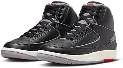 Air Jordan 2 Retro Basketball Shoes for Kids, Black/Red2