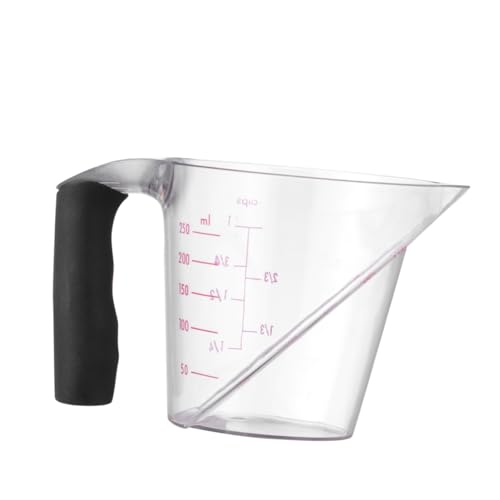MAGICLULU Vaso Medidor de Plástico de 250 Ml Vaso Medidor Báscula para Té Café Medición Precisa en Mililitros