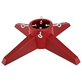 HarcoHome Christmas Tree Stand for Live Tree, Fits up to 8ft Real Tree, Rocky-Solid Design Tree Base with Spike for Real Tree, Sturdy Xmas Tree Holder for Christmas Decoration (Red)