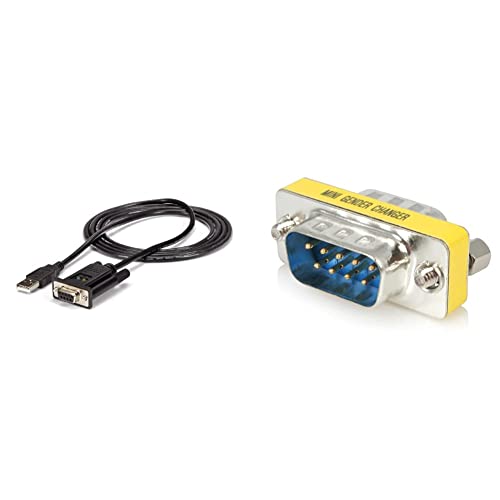 Startech.com Usb To Serial Rs232 Adapter - Db9 Serial Dce Adapter Cable & Com Slimline Serial Db9 Gender Changer - M/M - Serial Gender Changer - Db-9 (M) To Db-9 (M) - Gc9Sm #TOP29