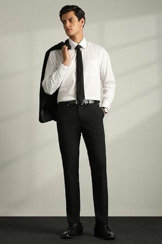 Image of Van Heusen Men's Mid Rise Slim Fit Premium Formal Trousers | Superior Comfort | Auto-Flex Waist Band | Soft Touch