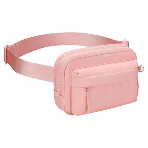 ランニングポーチ ウエストバッグ ユニセックススポーツウエストバッグ 男女兼用(ピンク)