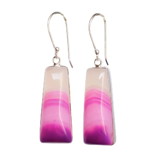 Boucles d'oreilles en agate rose, la douceur d'un bijou unique