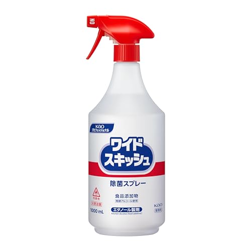 【大容量】 花王 ワイドスキッシュ スプレー付き 1000ml 業務用 厨房用 アルコール製剤 食品添加物 非危険物 エタノール57.2% 花王プロフェッショナル・サービス