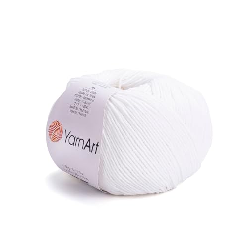 Image of YarnArt Soft Cotton Acrylic Blend Yarn - for Amigurumi, Crochet and Knitting - DK Weight, All-Season Craft Yarn for Kids and Adults Garments, Baby Items and Accessories, 160 m /50 g,Pack of 4 (01)