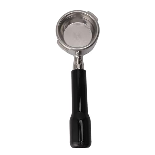 Portafiltro Bottomless 58mm Sin Fondo, Acero Inoxidable, Doble Oreja, Mango Ergonómico - Duradero y Fácil de Limpiar, Mejora el Sabor del Café, Para Portafiltro 58mm Sin Fondo (negro)