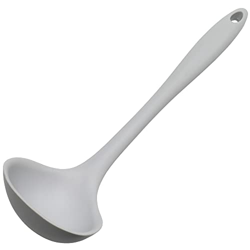 Chef Craft Premium Silicone Cooking Ladle, 11.25 inch, Gray