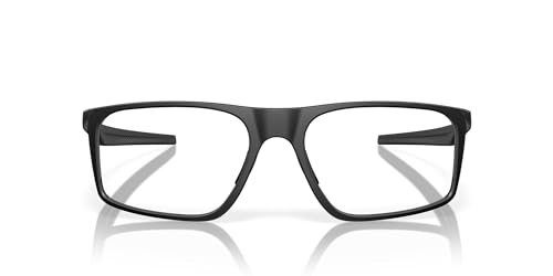 Oakley Men's OX8183 Bat Flip Rectangular Prescription Eyewear Frames, Satin Black/Demo Lens, 58 mm