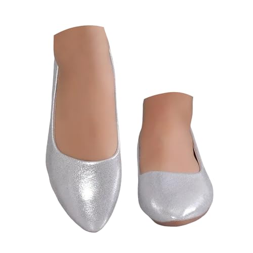 Women's Ballet Flats Shoes Pointed Toe Low Heel Dance Dress Shoes Comfortable Dressy Elegant Slip On Mary Jane Flats for Casual Walking Ballerina Wedding Office Party Business