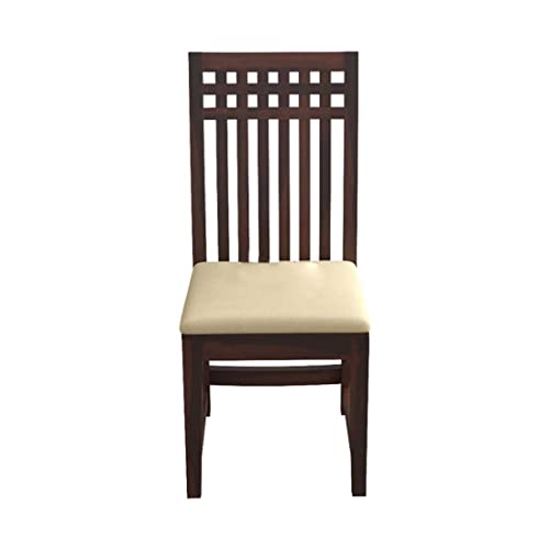 Image of Wooden DiningChairs Only | Wooden Dining Chairs | Dining Room Furniture with Cushions | Dining Chair Set of 4 | Study Chair with Cushions for Dining (Walnut Four Seats)