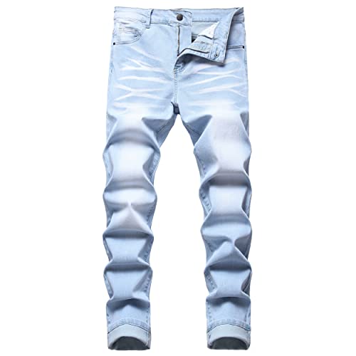 Men's Ripped Jeans Slim Fit Stretch Jeans Distressed Fashion Comfort Pants