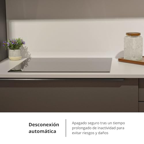 Miniatura 9 de Corberó - Placa Vitrocerámica Ccvm3574 3 Zonas Potencia 5700w Control Touch Zona Grande 30cm Temporizador 99 Min 9 Niveles Potencia Desconexión Automática Negro
