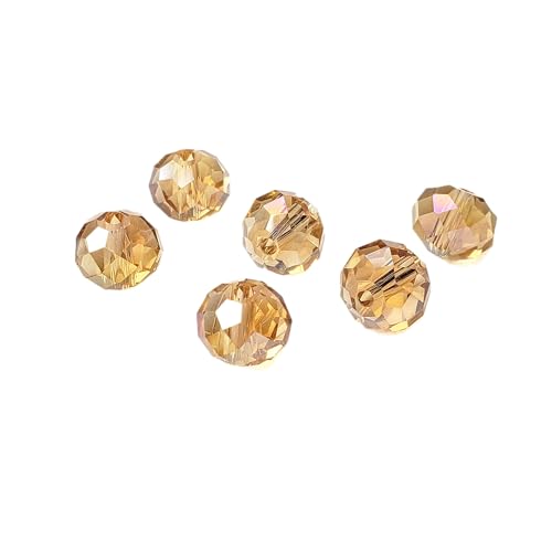 Image of 8mm Rondelle Gold Champagne Glass Beads for Jewelry Making, 300pcs Faceted Briolette Crytal Spacer Beads for Bracelet Necklace Earring