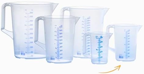 hünersdorff 936000 Nietłukąca miarka (1L),nietłukąca, szczególnie odporna na temperaturę,kolorowa podziałka,nadaje się do użytku spożywczego,wykonany z polipropylenu (PP)uchwyt,przezroczysty