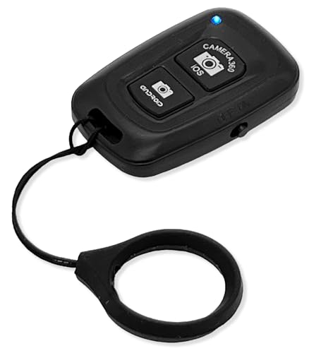 【GOROPRI】 スマートフォン用 シャッター リモコン ワイヤレス 自撮り セルフィー 【ストラップ＆電池付属ですぐに使える】 (ブラック単品)