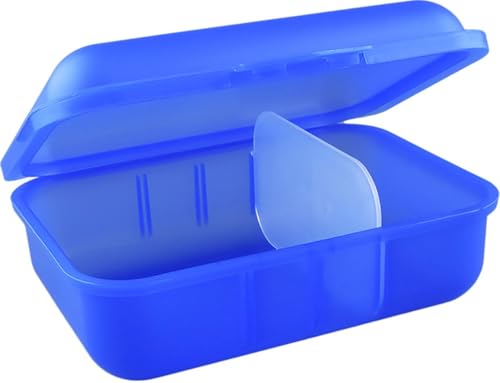 Buchsteiner Klickbox HOCH mit Inneneinteilung | 1 Trennsteg | Brotdose | Lunchbox | Aufbewahrungsdose | Frischhaltedose | spülmaschinenfest (blau)