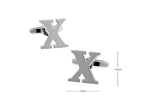 MRCUFF Mancuernillas con Inicial X y Estuche de Regalo miniatura 2